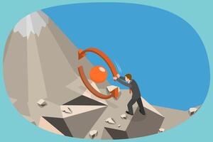 3D Isometric Flat Conceptual Illustration of Consistency Circle, Effective Work Tool vector