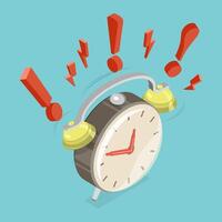3D Isometric Flat Icon of Urgency Alert, Warning Information, Attention Please vector