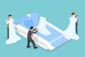 3D Isometric Flat Conceptual Illustration of Wet Tissue Using, Infectious Disease Prevention vector