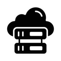 Visually appealing glyph style icon of cloud server storage vector