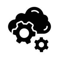 Ready to use glyph style icon of cloud settings vector