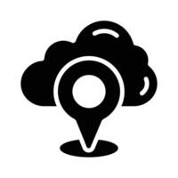 Ready to use glyph style icon of local cloud vector