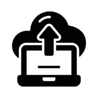 Get this handy glyph icon of cloud upload technology vector