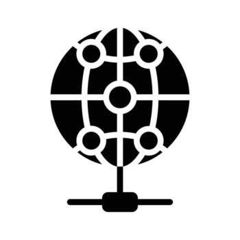 Ready to use glyph style icon of shared web networking vector