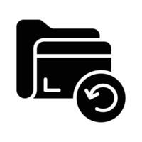 A glyph style icon of data backup folder vector