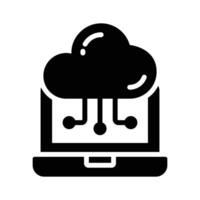 A handy glyph style icon of cloud connection technology vector