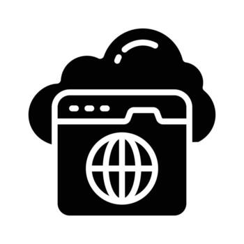 Check out glyph style icon of web storage domain vector