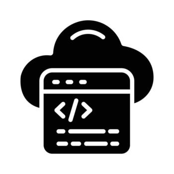 Modern handy glyph style icon of cloud programming vector