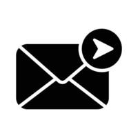 Here is a glyph style icon of send email vector