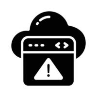 Ready to use glyph style icon of web failure vector