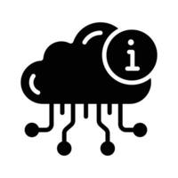 Ready to use glyph style icon of cloud information technology vector