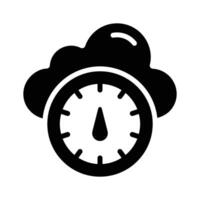 Meter indicator denoting cloud performance glyph icon vector