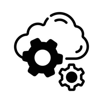 Ready to use glyph style icon of cloud settings. vector
