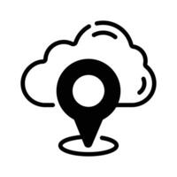 Ready to use glyph style icon of local cloud. vector