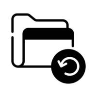 A glyph style icon of data backup folder. vector