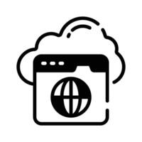 Check out glyph style icon of web storage domain. vector