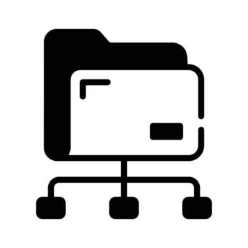 agarrar esta glifo estilo icono de compartido carpeta red. vector
