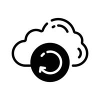 A customizable icon of cloud backup in glyph style. vector