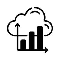 Check out this glyph style icon of cloud statistics. vector