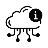 Ready to use glyph style icon of cloud information technology. vector