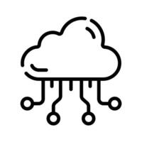 Get this creatively designed line icon of cloud computing vector
