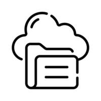Here is an outline icon depicting cloud folder storage vector