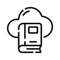 A handy icon of cloud book designed in line style vector