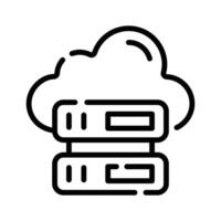 Visually appealing line style icon of cloud server storage vector