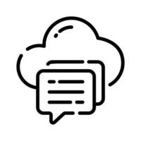 Get your hands on cloud communication line style icon vector