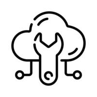 Cloud repair icon creatively designed in line style vector