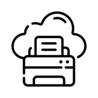 Check out our handy line icon of cloud print vector