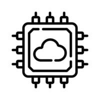 Well crafted icon of cloud processor in line style vector