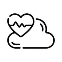 An amazing icon of favourite cloud designed in line style vector