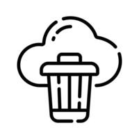 Get a glimpse of cloud trash line style icon vector