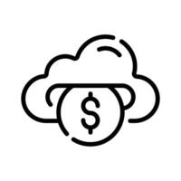 Simple yet handy line style icon of cloud money vector