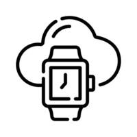 Here is a line style icon of smartwatch cloud technology vector