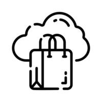 Get your hands on cloud shopping line style icon vector