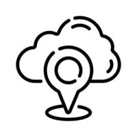 Ready to use line style icon of local cloud vector