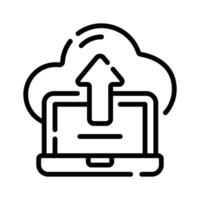 Get this handy outline icon of cloud upload technology vector