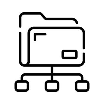 agarrar esta contorno estilo icono de compartido carpeta red vector