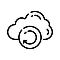 A customizable icon of cloud backup in line style vector