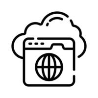 Check out outline style icon of web storage domain vector
