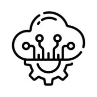 Premium line style icon showing cloud maintenance concept vector