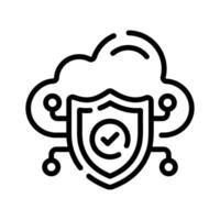 Get your hands on cloud encryption line icon vector