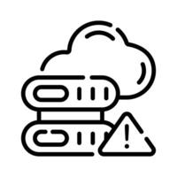 Ready to use line style icon of server cloud warning vector