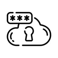 Visually appealing icon of cloud password in line style vector