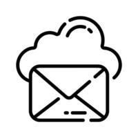 Cloud mail icon creatively designed in outline style vector