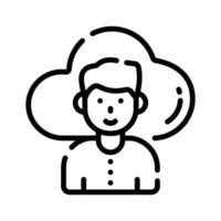 Easy to use line style icon of cloud user vector