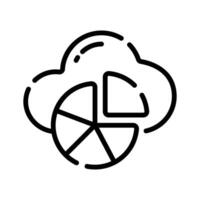 Get a sight of this premium line icon of cloud analysis vector