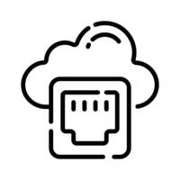 Visually appealing line style icon of cloud port technology vector